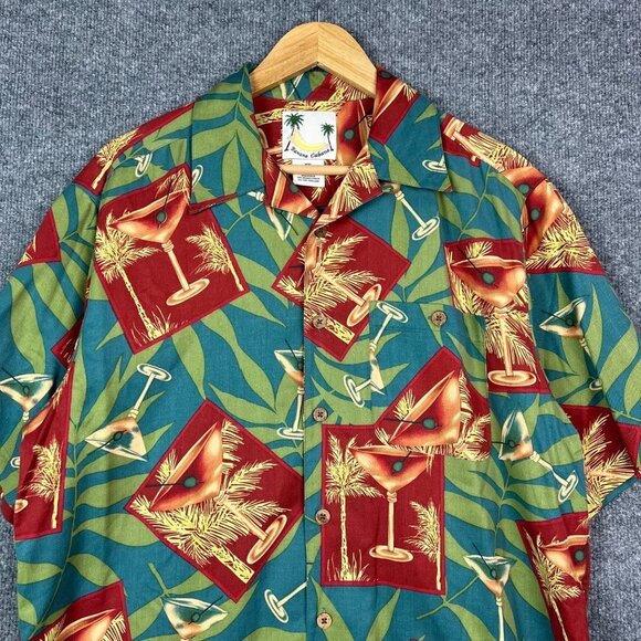 Banana Cabana Hawaiian Shirt 100% Silk Mens Size M Multicolor Floral - Picture 3 of 6